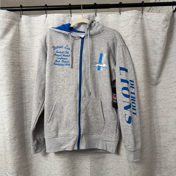 Gray and Blue Detroit Lions Hoodie - Picture 1 of 2